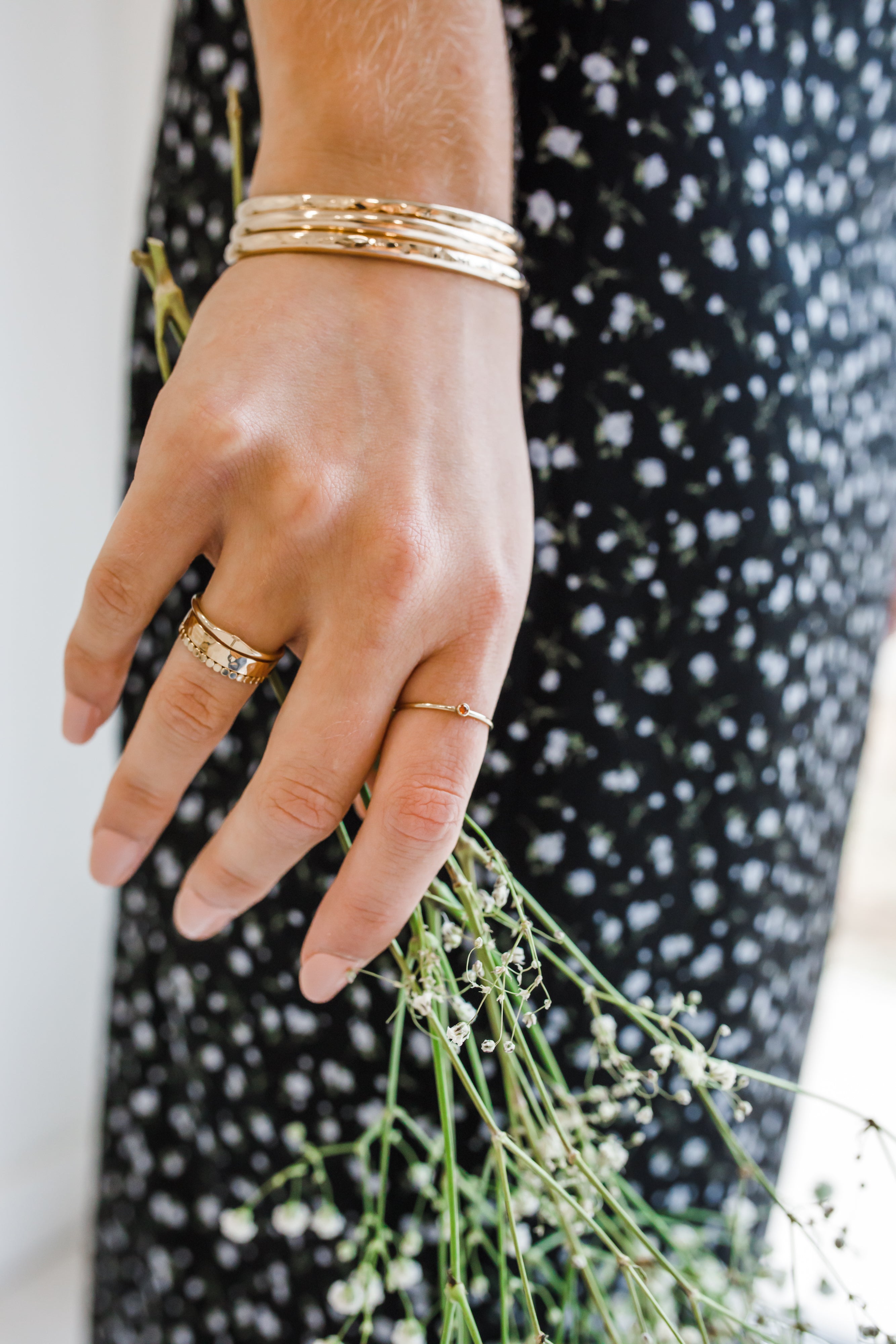 Gold stackable birthstone on sale rings